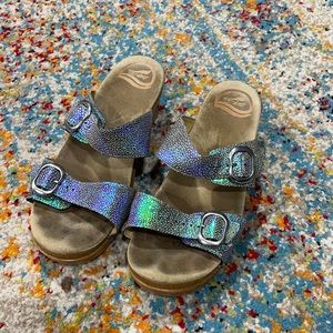 Dansko Sophie Sandal in Iridescent Blue size 39